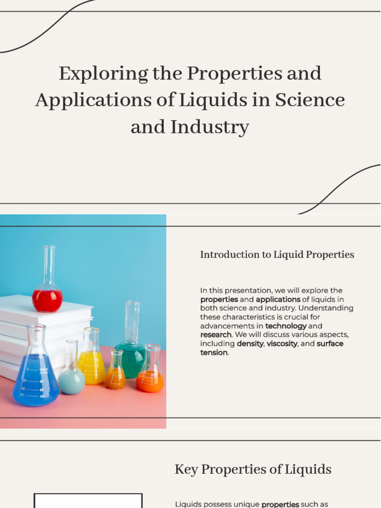 Liquid Properties and Industrial Uses | PDF | Science & Mathematics ...