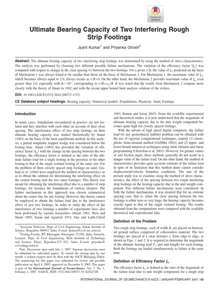 2007 - Ultimate Bearing Capacity of Two Interfering Rough Strip ...