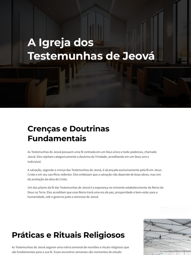 Crenças e Práticas das Testemunhas de Jeová | PDF | Fé | Bíblia