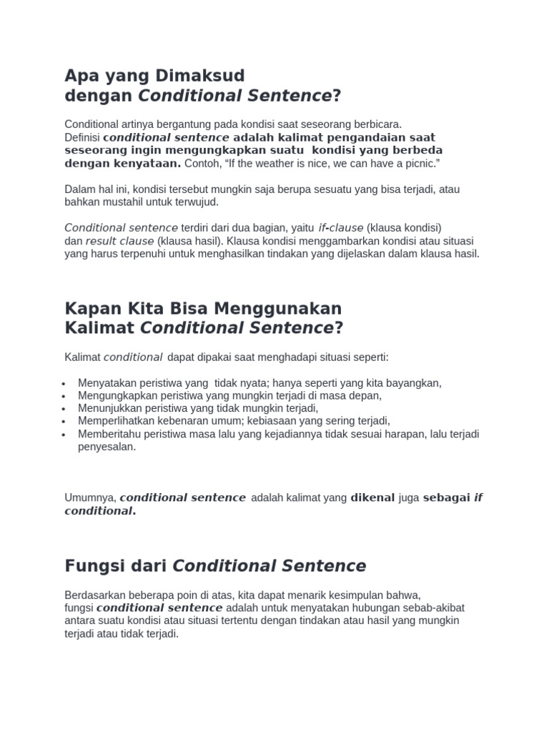 Memahami Kalimat If Conditional | PDF | Seni & Disiplin Bahasa