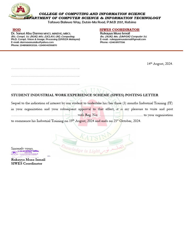 Posting Letter 2024 - 073358 | PDF