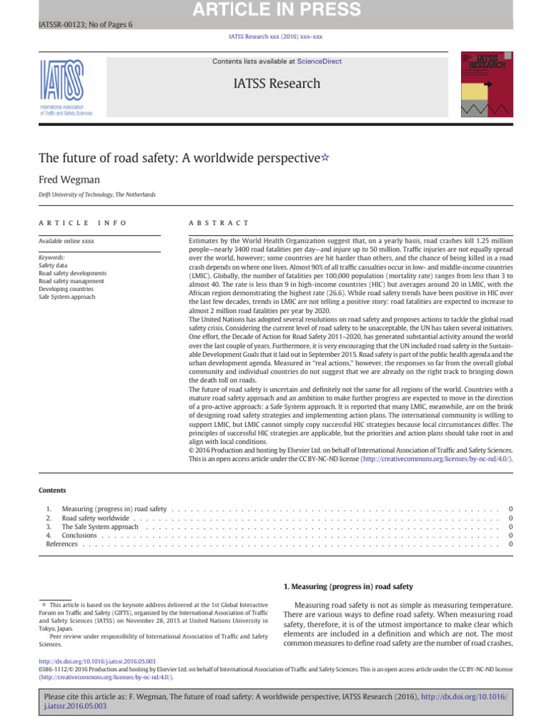 Global Road Safety Trends and Challenges | PDF | Traffic Collision ...