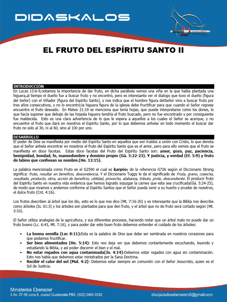 El Fruto Del Espíritu Santo Ii | PDF | Fruto Del Espiritu Santo ...