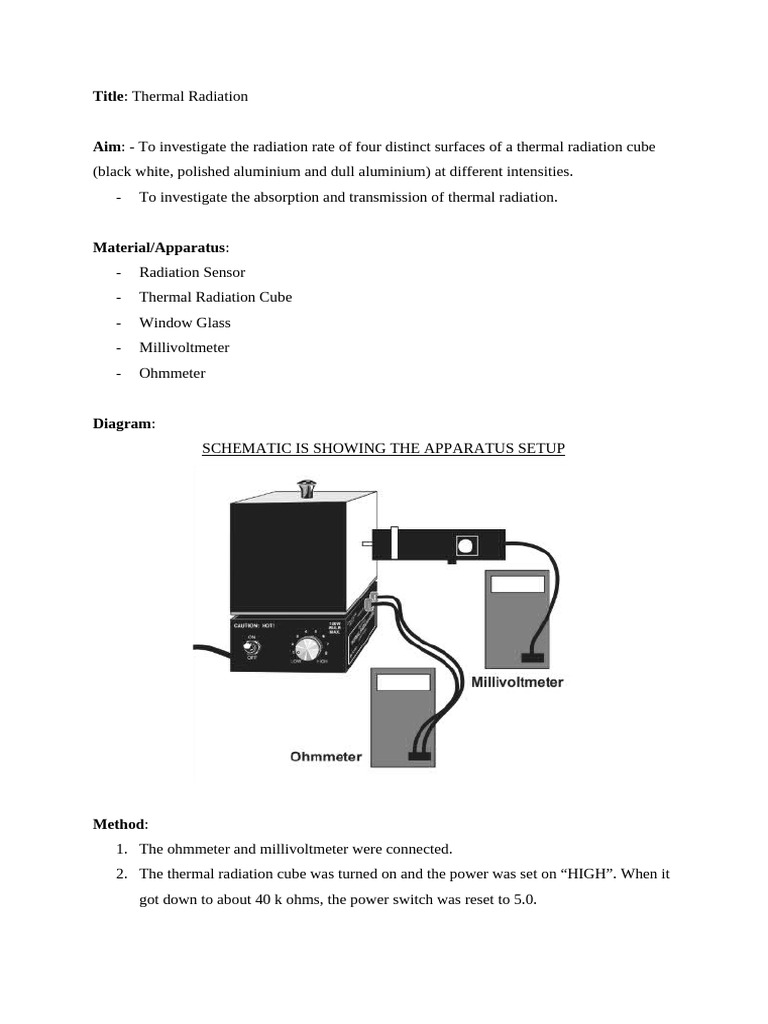 Thermal Radiation Phys Lab | PDF | Physical Quantities ...