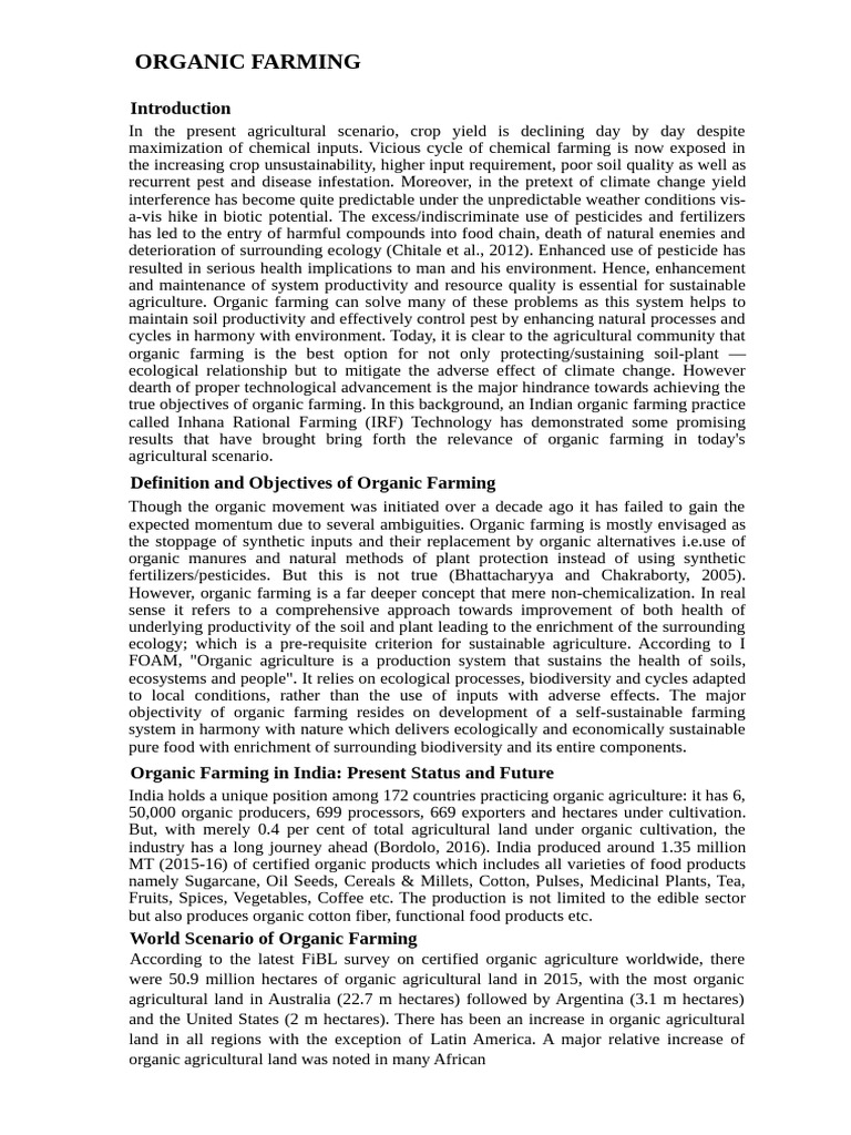 Benefits and Challenges of Organic Farming | PDF | Agriculture ...
