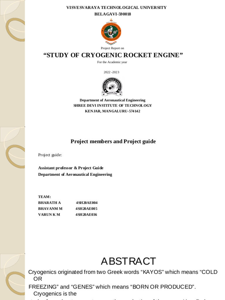 Cryogenic Rocket Engine Study Report | PDF | Rocket Engine | Engines