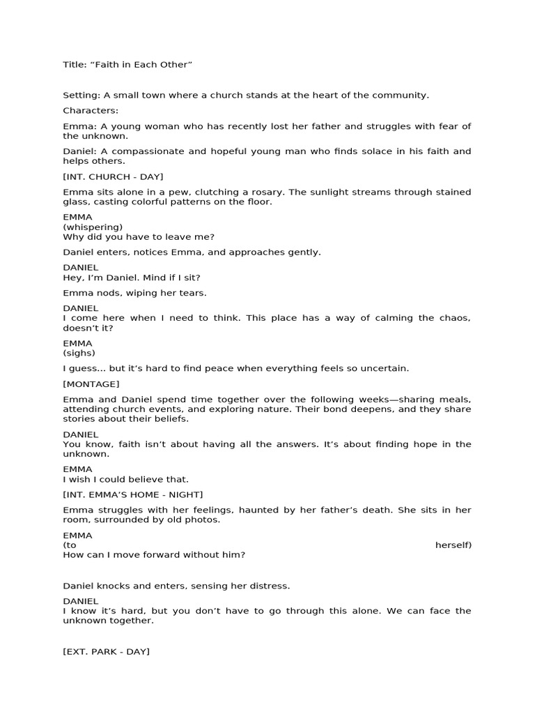 Script (Fear of Unknown) | PDF | Art | Mystery, Thriller & Crime Fiction