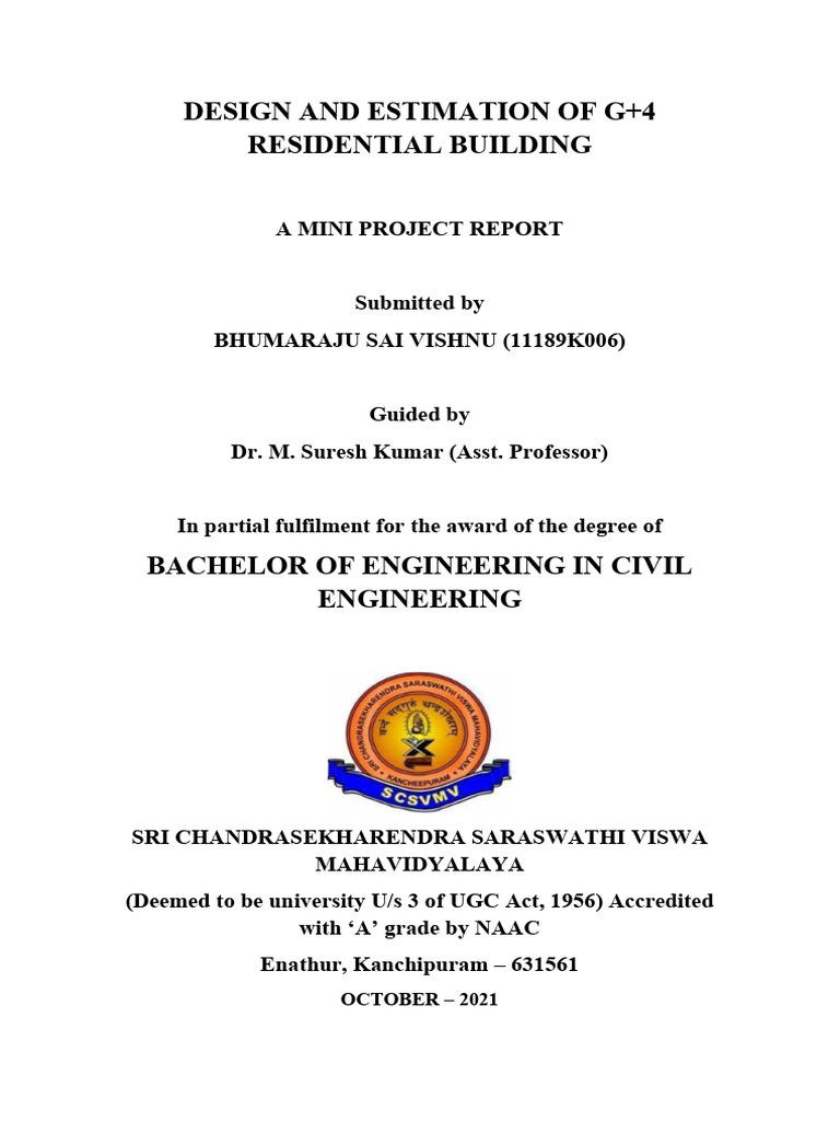 G+4 Residential Building Design Report | PDF | Beam (Structure) | Bending