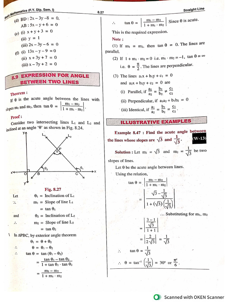 Straight Line Part - B | PDF
