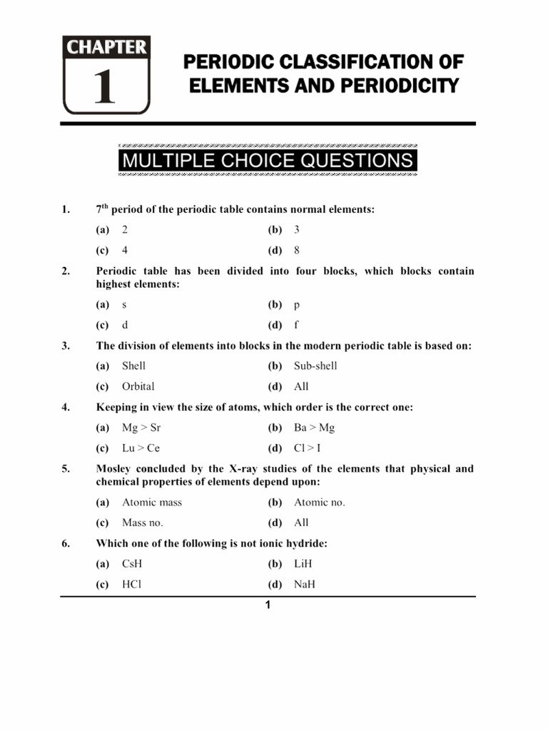Chapter 1 Chemistry Notes 12th Class Mcqs | PDF
