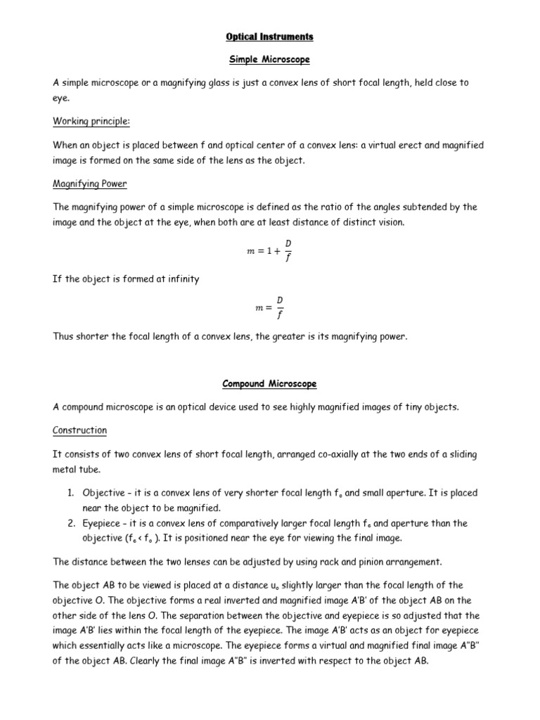 Optical Instruments | PDF | Mirror | Telescope