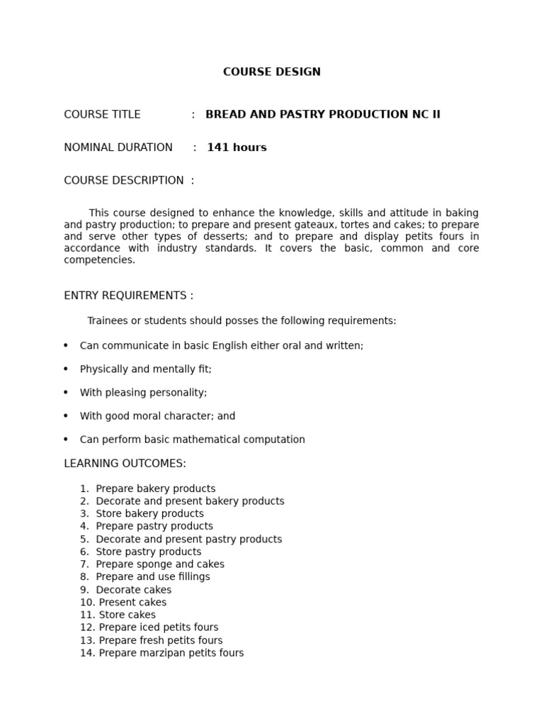 BOTERO CBC COURSE DESIGN PDF Cakes Cooking