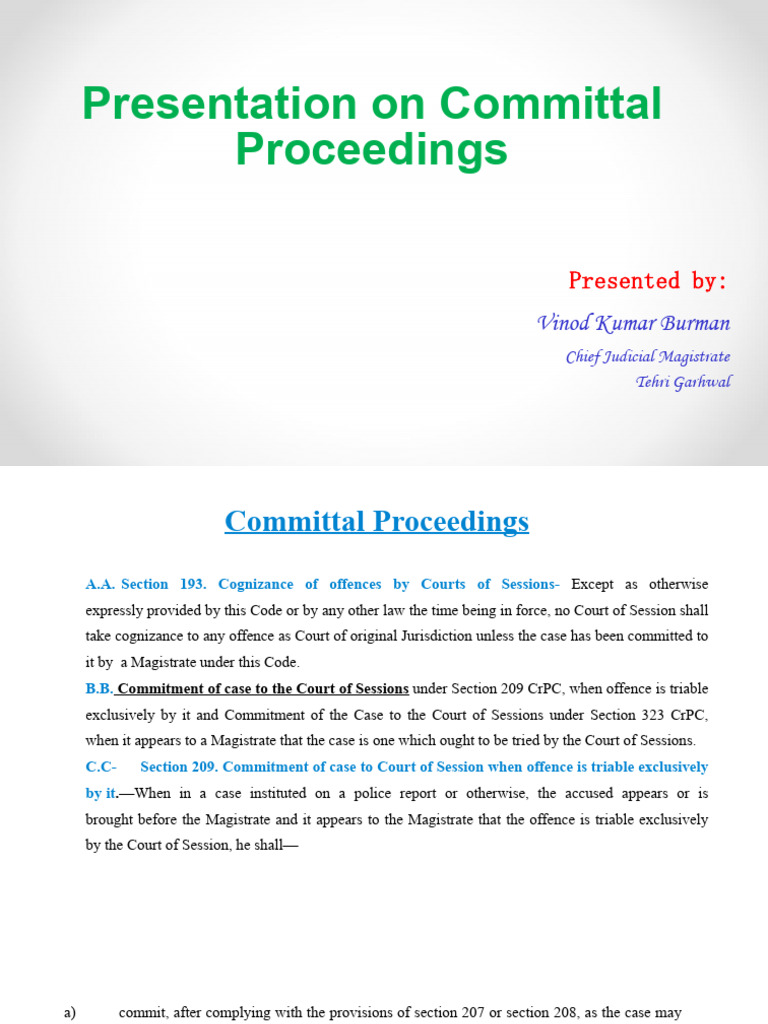 Committal Proceedings Overview and Guidelines | PDF | Criminal ...