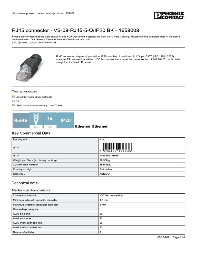 rj45 Conector Reseau | PDF | Electrical Connector | Electrical Engineering