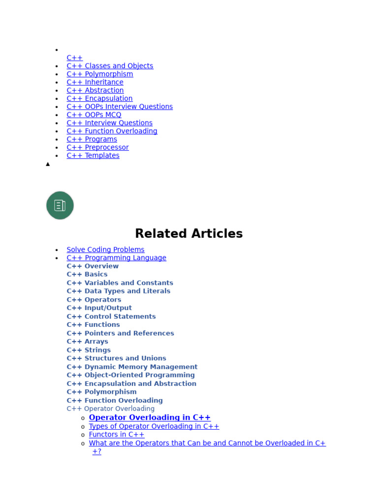 Operator Overloading in C M M | PDF | C++ | Object (Computer Science)