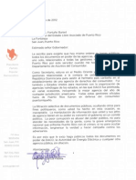 Carta de Alejandro al Gobernador exigiéndole que haga públicos TODOS los documentos referentes a sus viajes como Secretario de DACO