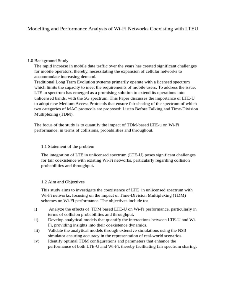 LTE-U and Wi-Fi Coexistence Analysis | PDF | Simulation | Wi Fi
