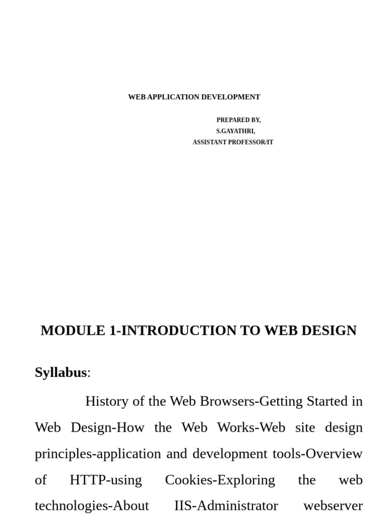 Web Application Development Overview | PDF