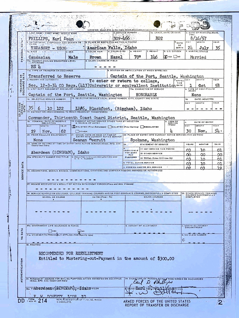 DD214 2 | PDF | Military