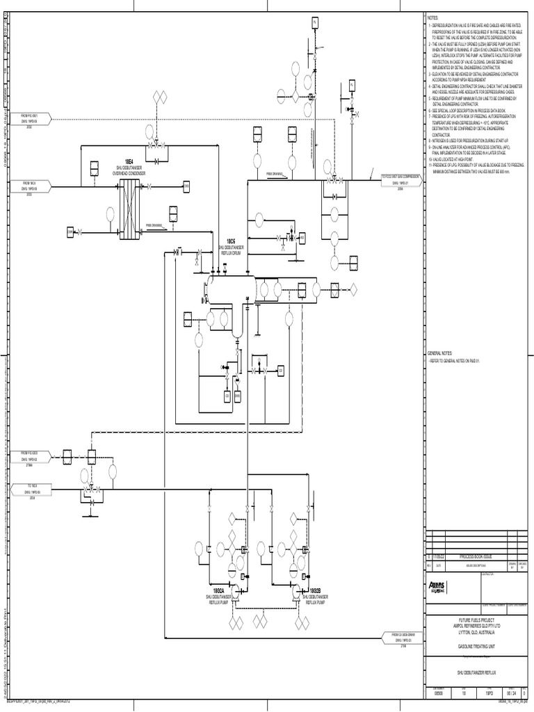 SHU Debutanizer P&ID Overview | PDF | Pump | Chemical Engineering