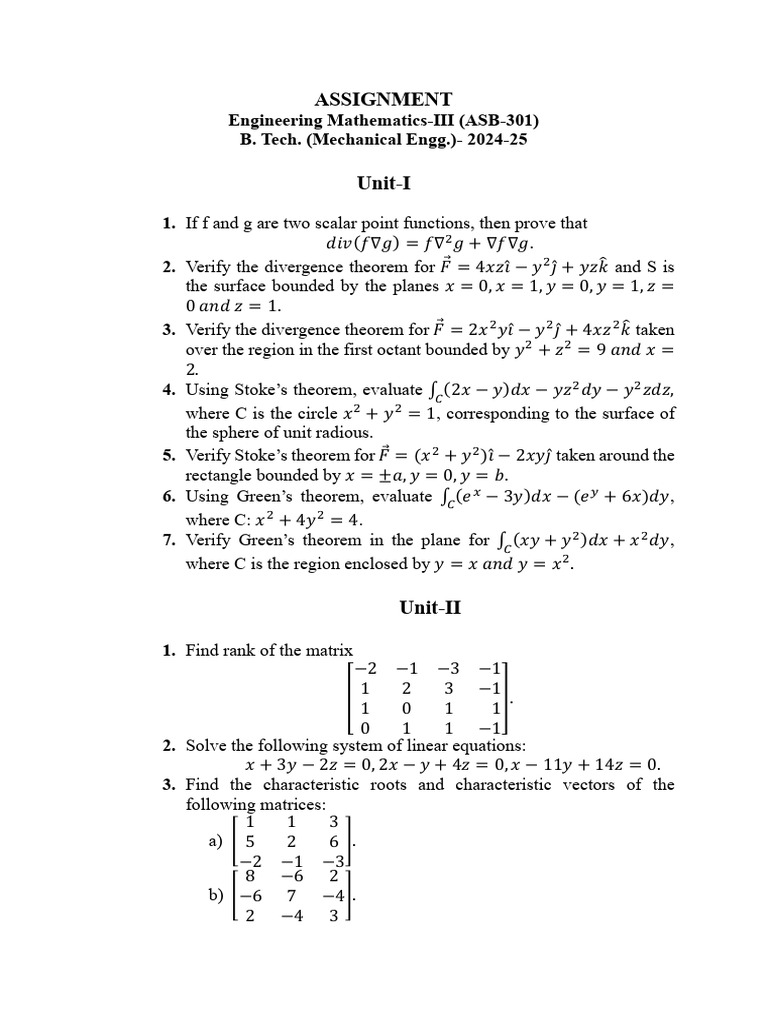 Engineering Mathematics III Assignments | PDF | Functions And Mappings ...
