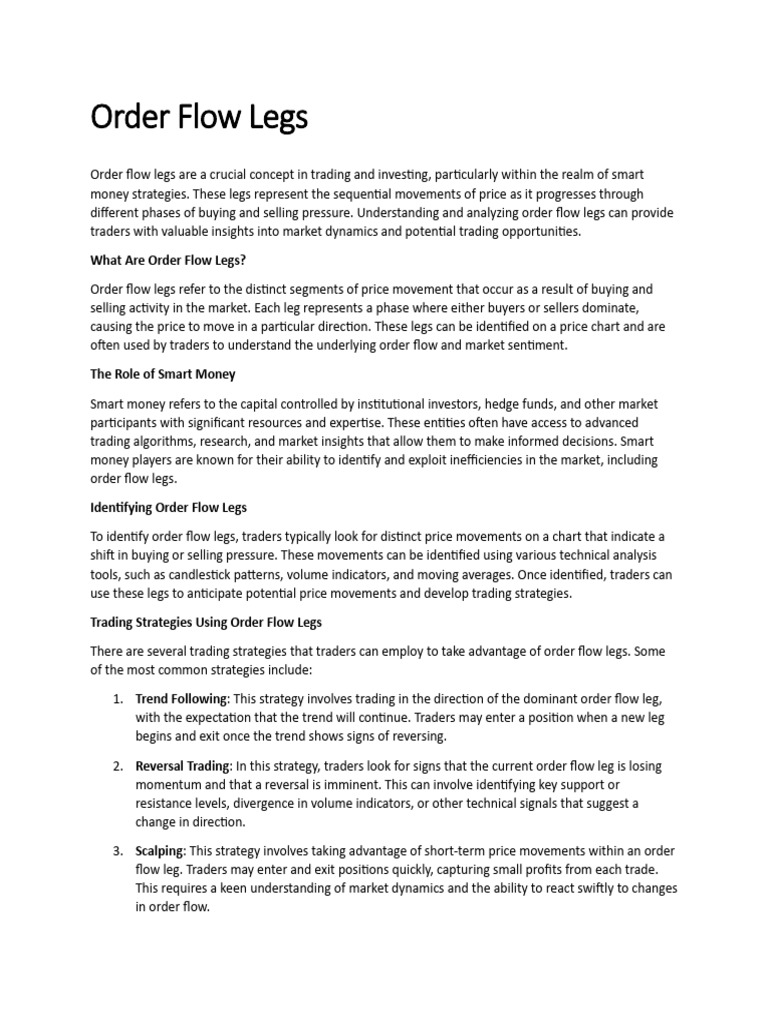Understanding Order Flow Legs in Trading | PDF | Market (Economics) |  Financial Markets