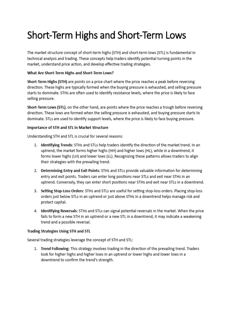 Short Term High and Short Term Low | PDF | Financial Economics | Investing