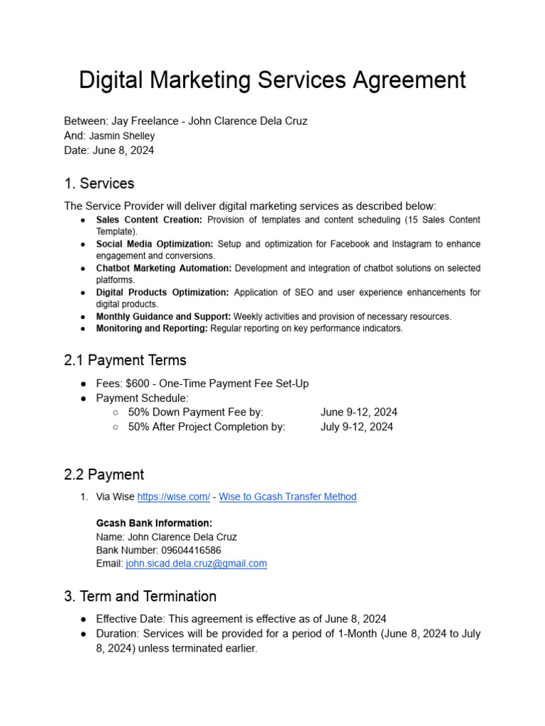 Predictive Marketing Services Contract Freelance preview