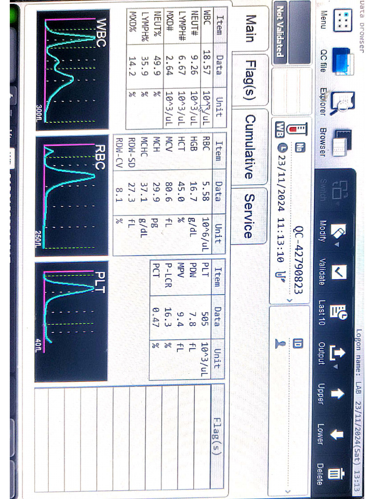 Shahada Lab Sysmex QC and BS 200e QC Date 23-11-2024 | PDF