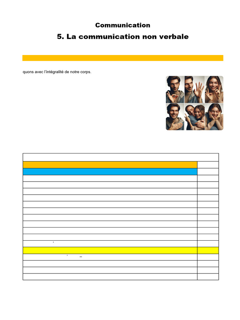 Importance de la communication non verbale | PDF | Communication non ...