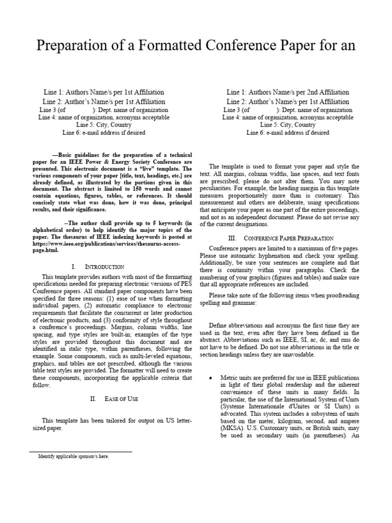 IEEE Conference Paper Formatting Guide | PDF | International System Of ...