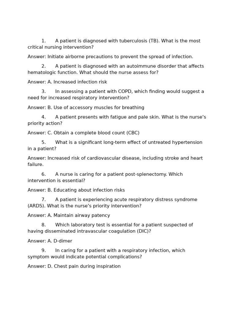 Practice Questions | PDF | Chronic Obstructive Pulmonary Disease ...