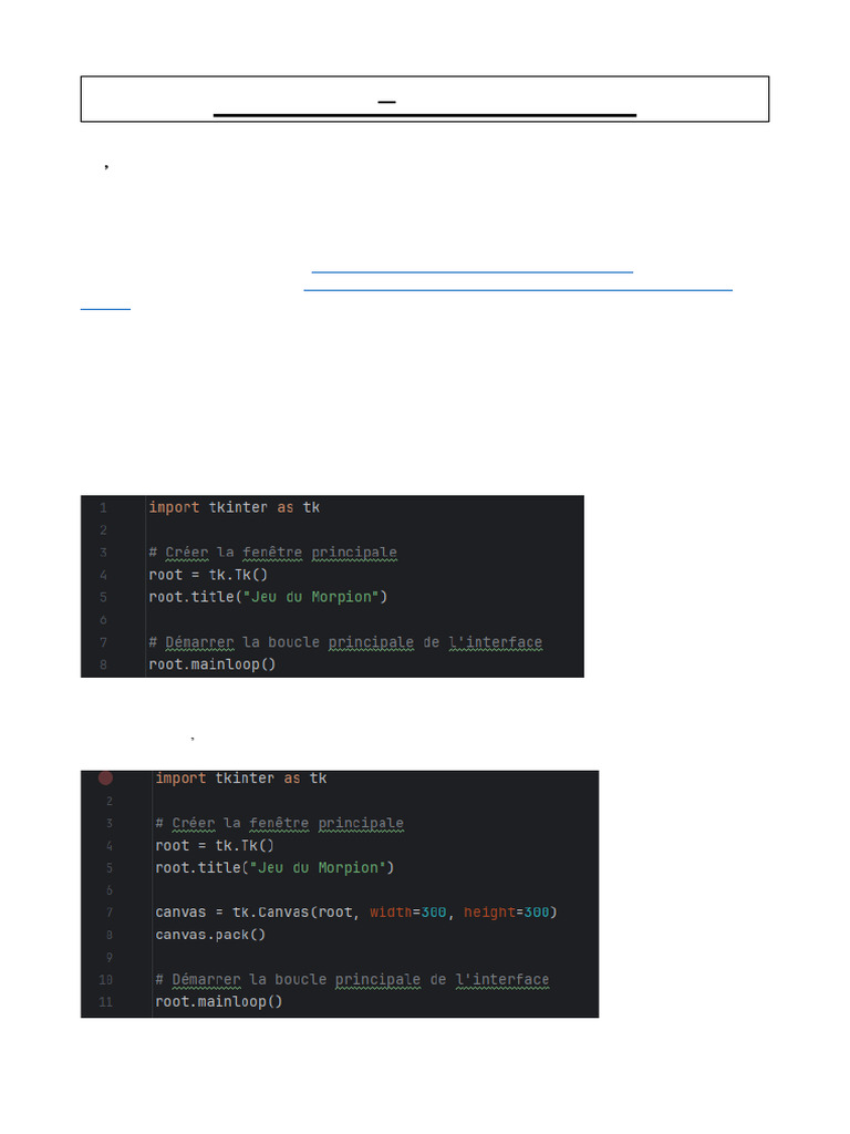 Création d'un morpion en Python avec Tkinter | PDF | Python (Langage de ...