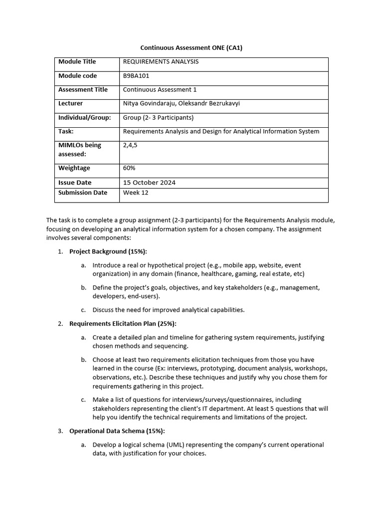 Requirements Analysis for Info Systems | PDF | Artificial Intelligence ...