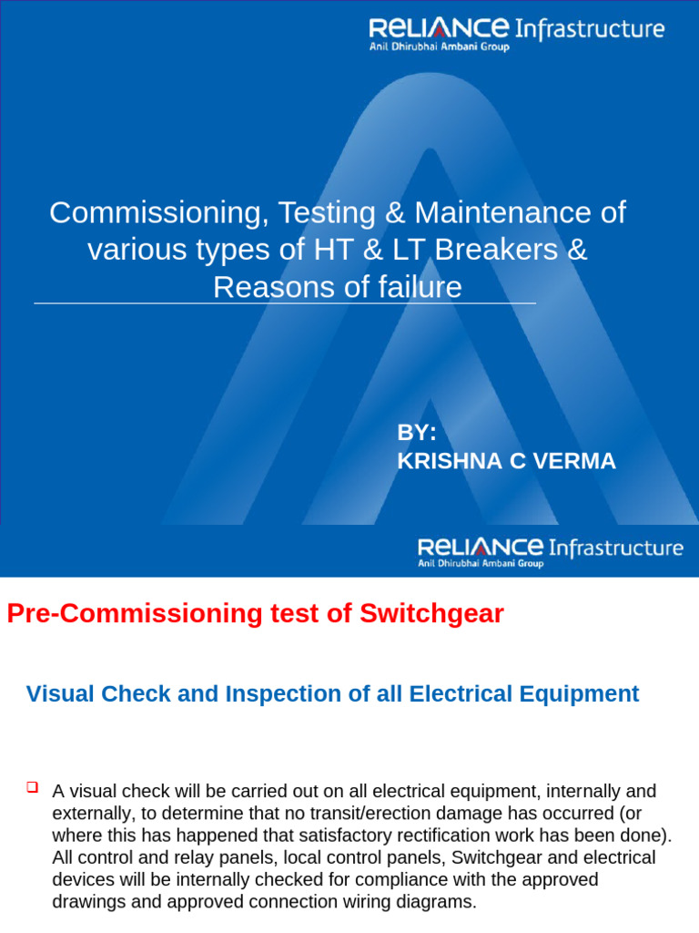 HT Breaker Commissioning & Maintenance Guide | PDF | Relay | High Voltage