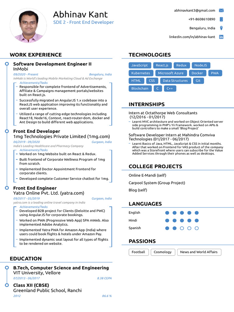 Abhinav s resume 2023 pdf angular js websites