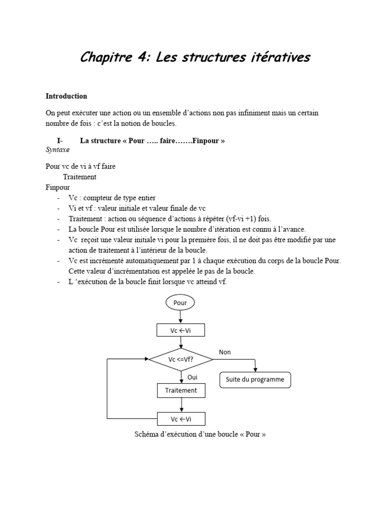Structures itératives en programmation | PDF | Structure de contrôle ...