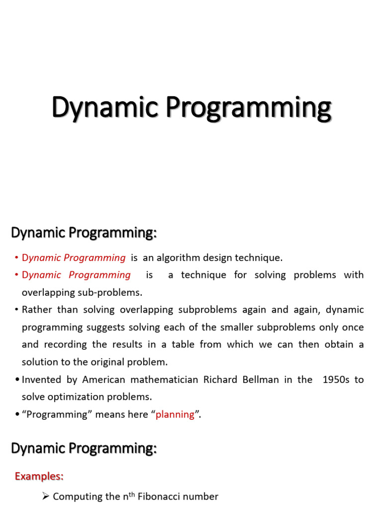 UNIT 3 Dynamic Programming 1714885902797 | PDF | Dynamic Programming ...