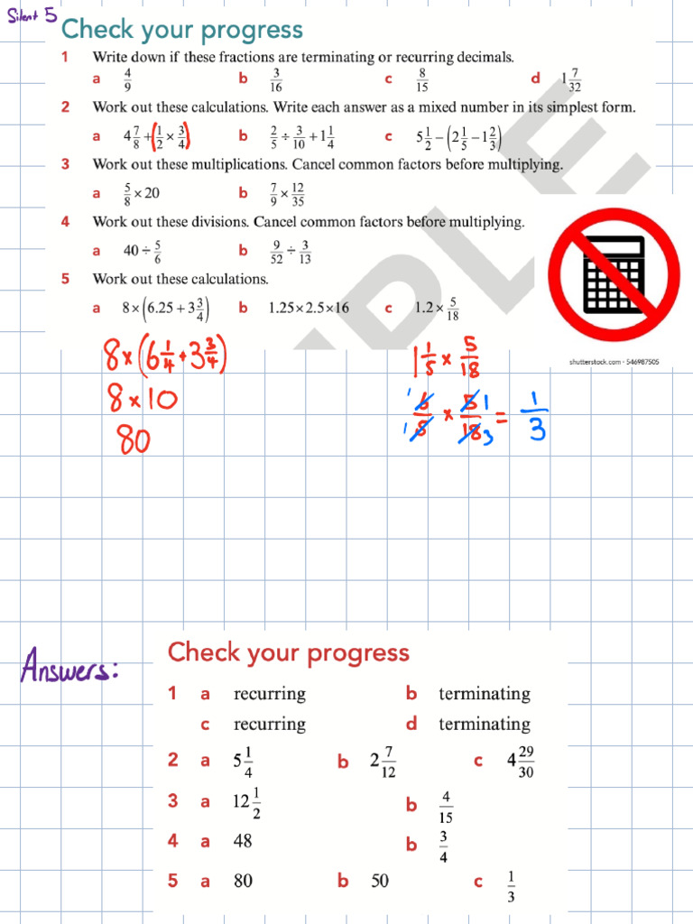 Non calc Skills Lesson | PDF | Area | Arithmetic