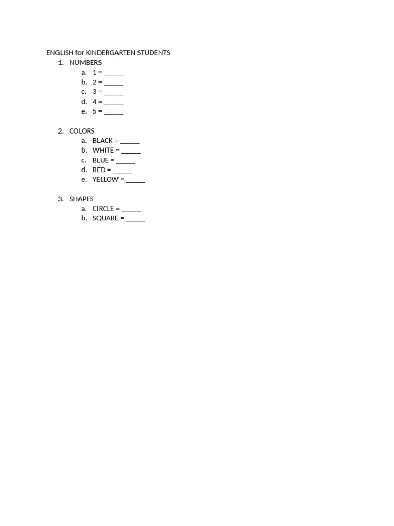 English for kindergarten students pdf language arts discipline art