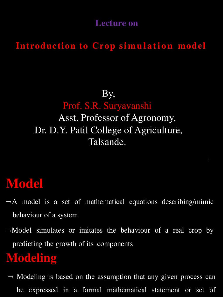 Crop Simulation Model 219537954 | PDF
