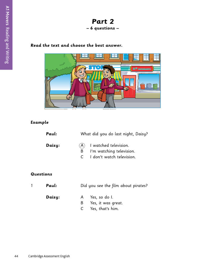 A1 Movers Reading Practice | PDF