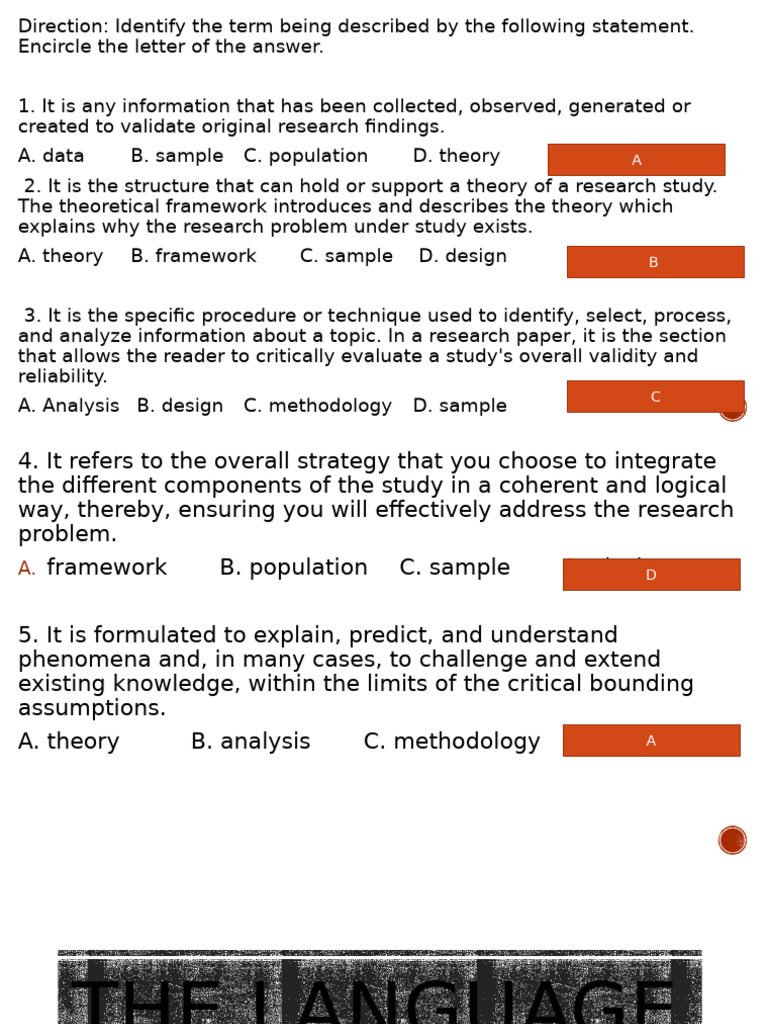 The Language Of Research