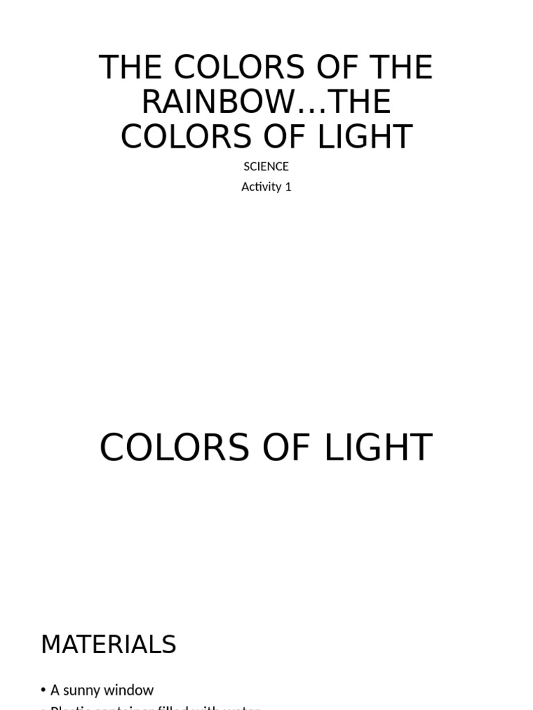 Understanding Light Dispersion and Colors | PDF