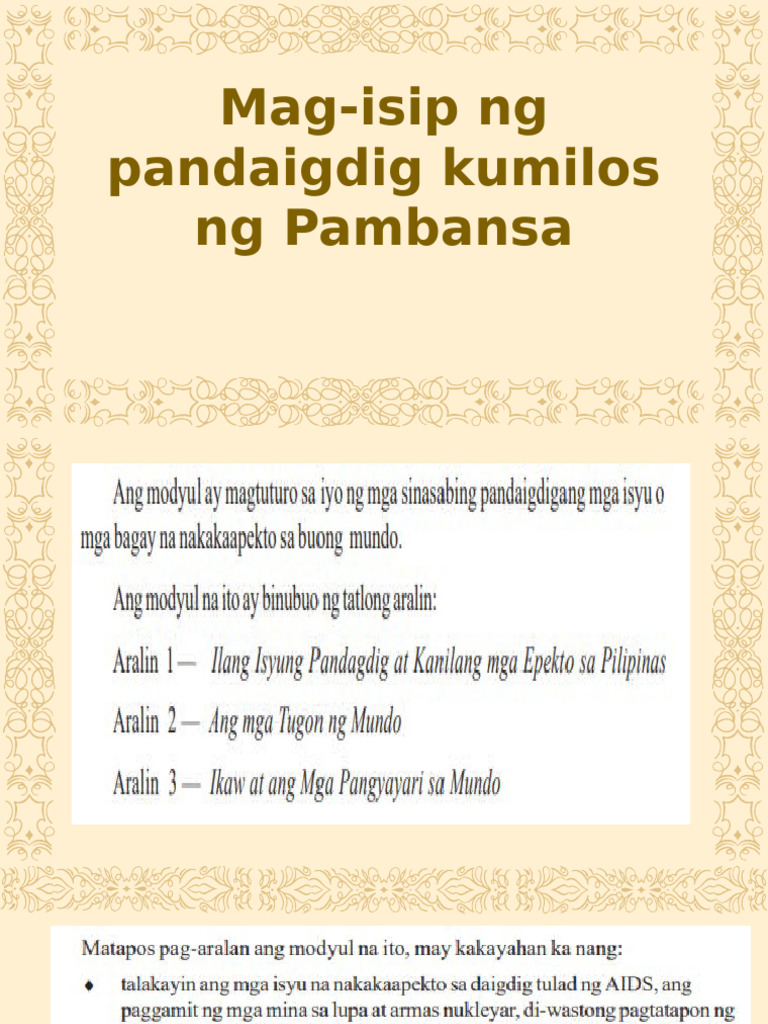 LS 5 Mag Isip NG Pamdaigdig Kumilos NG Pambansa | PDF