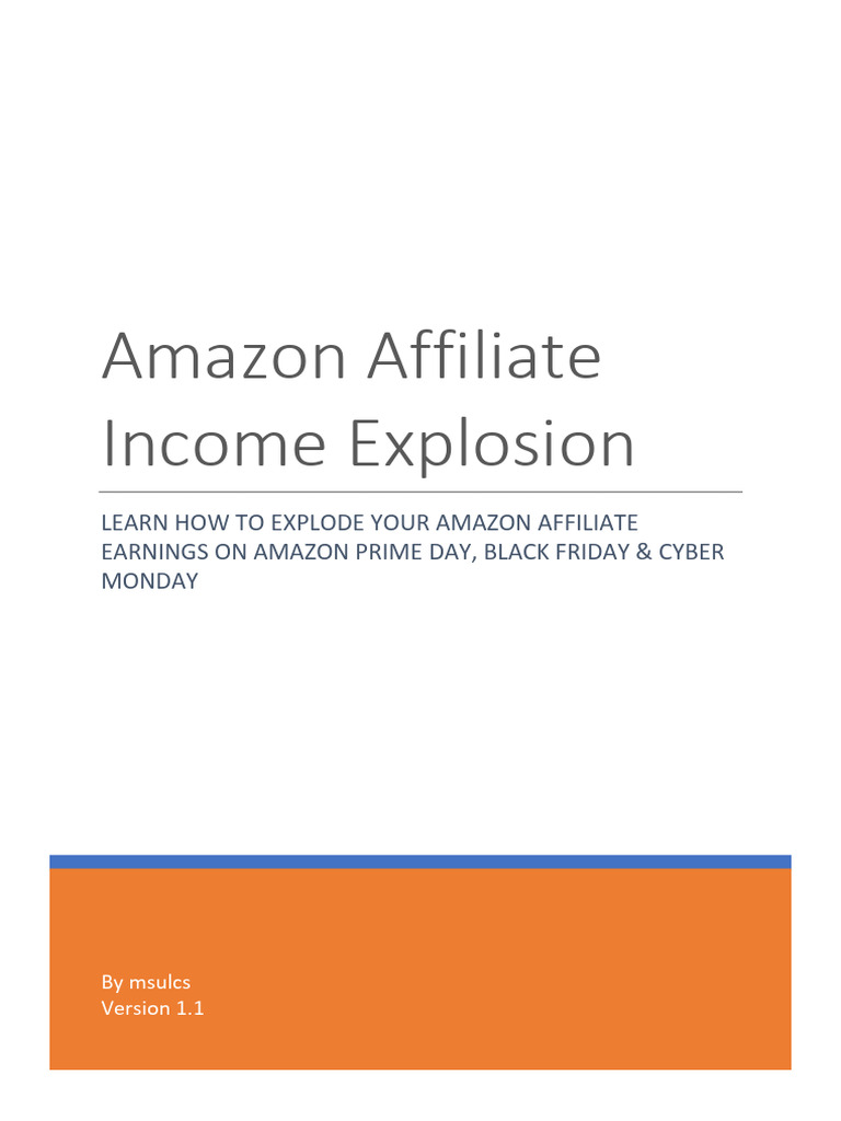 Boost Amazon Affiliate Earnings Now | PDF | Black Friday (Shopping ...