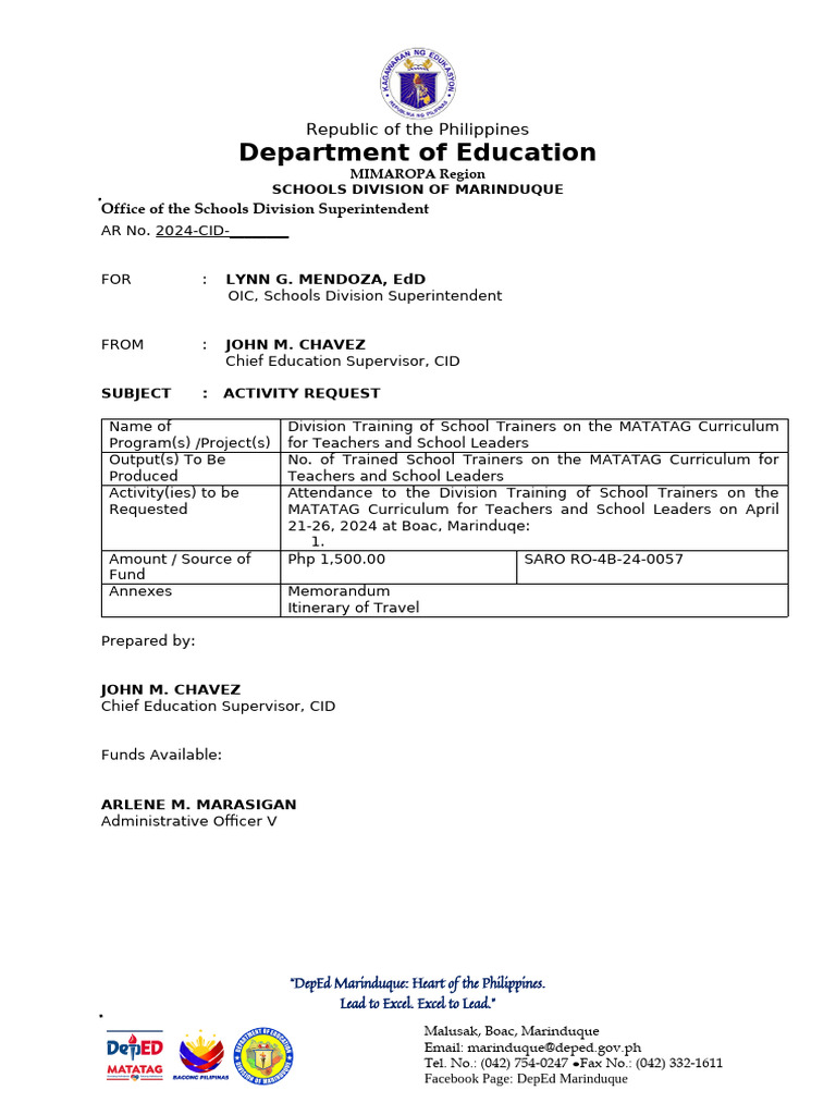 Activity Request | PDF | Career & Growth | Wellness