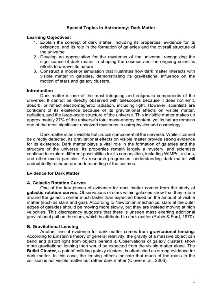 Understanding Dark Matter in Astronomy | PDF | Dark Matter | Universe