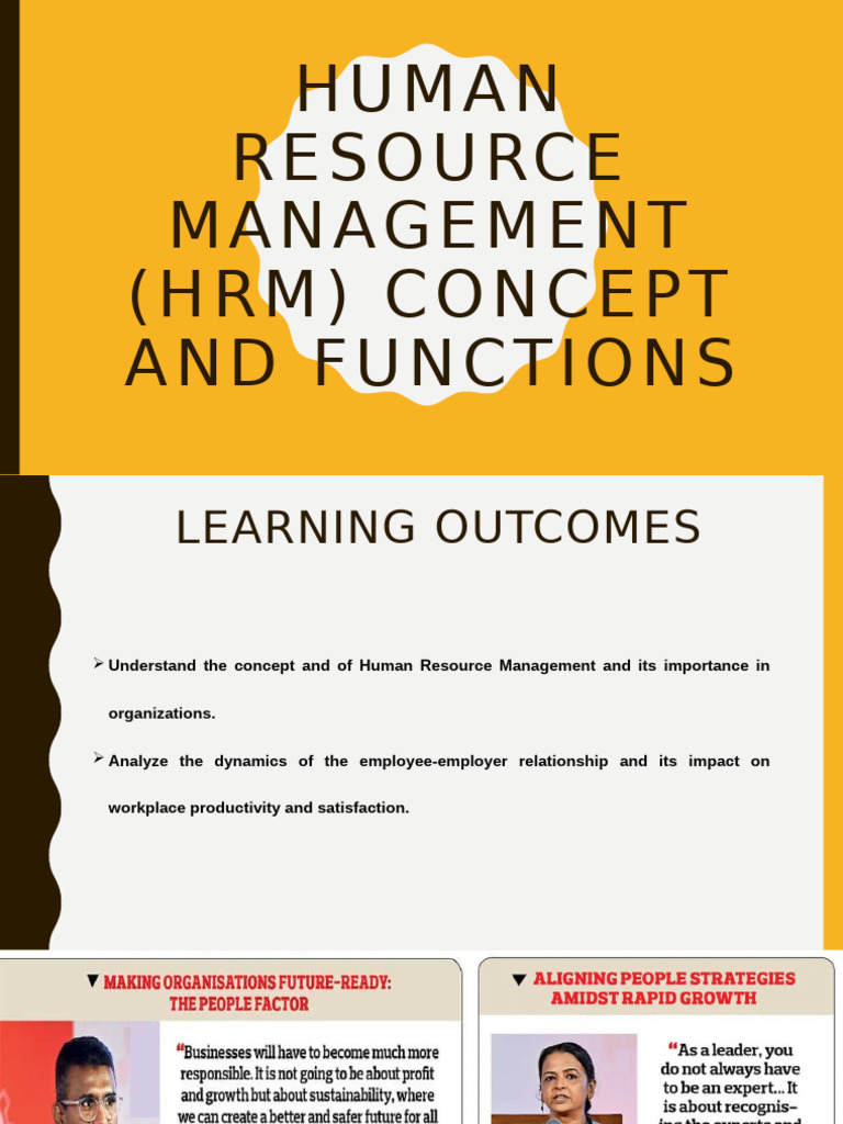 HRM Functions and Concept | PDF | Human Resource Management | Human ...