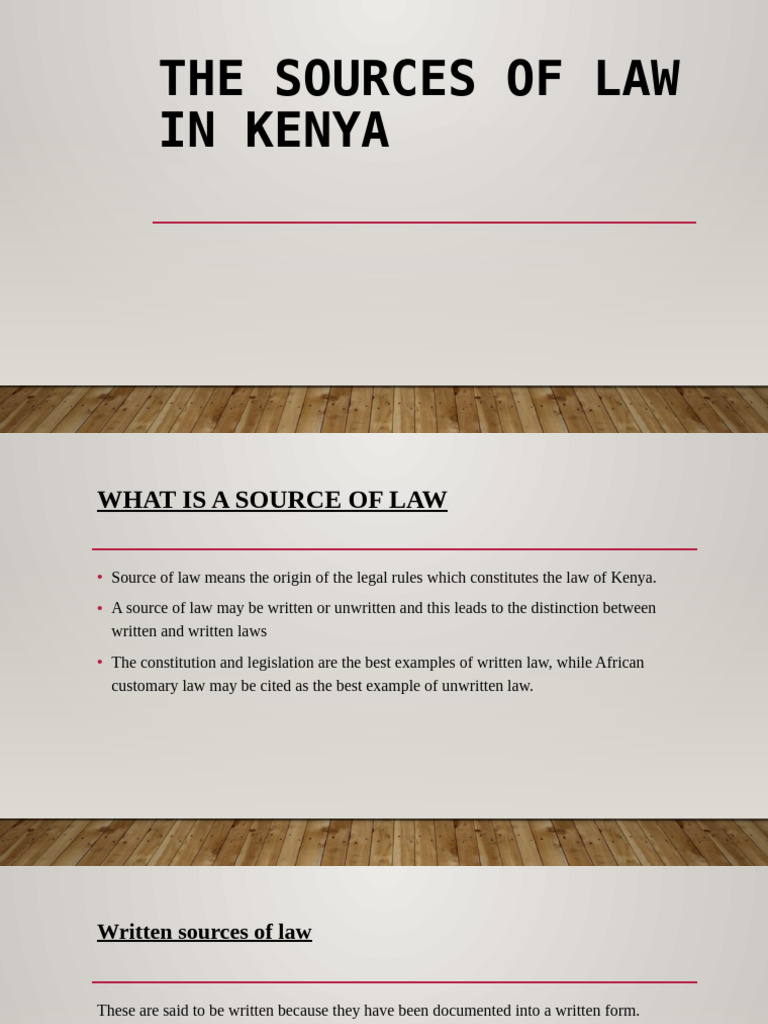 Sources of Law in Kenya Explained | PDF | Precedent | Equity (Law)